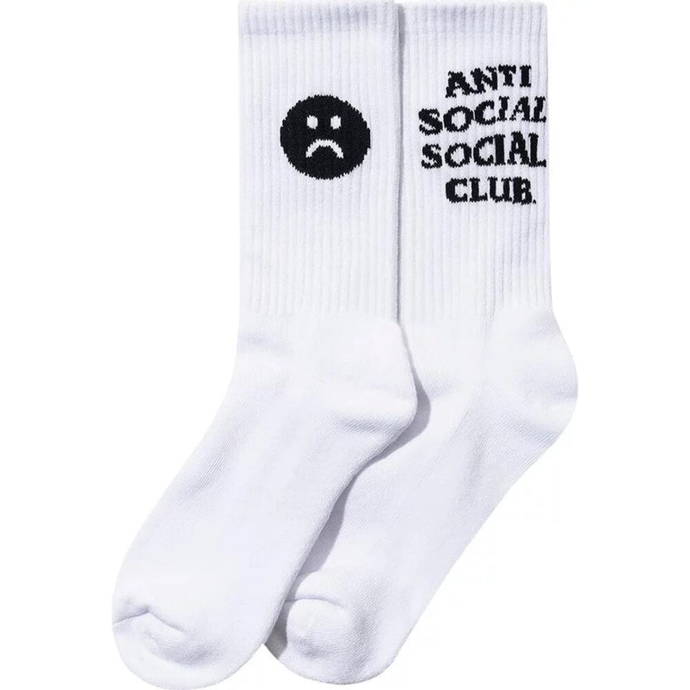 Anti Social Social Club Moody Feet Sad Socks 'White'